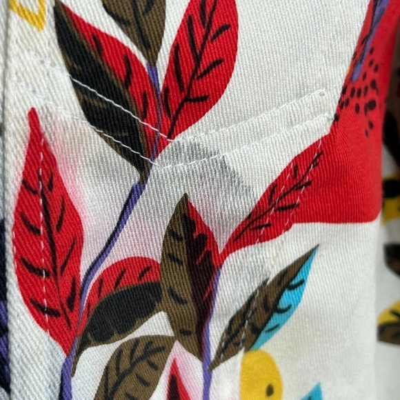 St. John Sport Colorful Butterfly Floral Trucker Denim Jacket READ - Picture 7 of 14